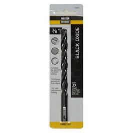 Master Mechanic, Black Oxide Drill Bits, 135 Split Point, 3/8 x 5-In.