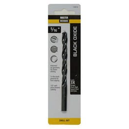 Master Mechanic, Black Oxide Drill Bits, 135 Split Point, 5/16 x 4.5-In.