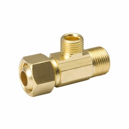 B&K, Brass Supply Stop Extender Tee, 3/8-In. Female Compression x 3/8-In. Male Compression x 1/4-In. Male Compression