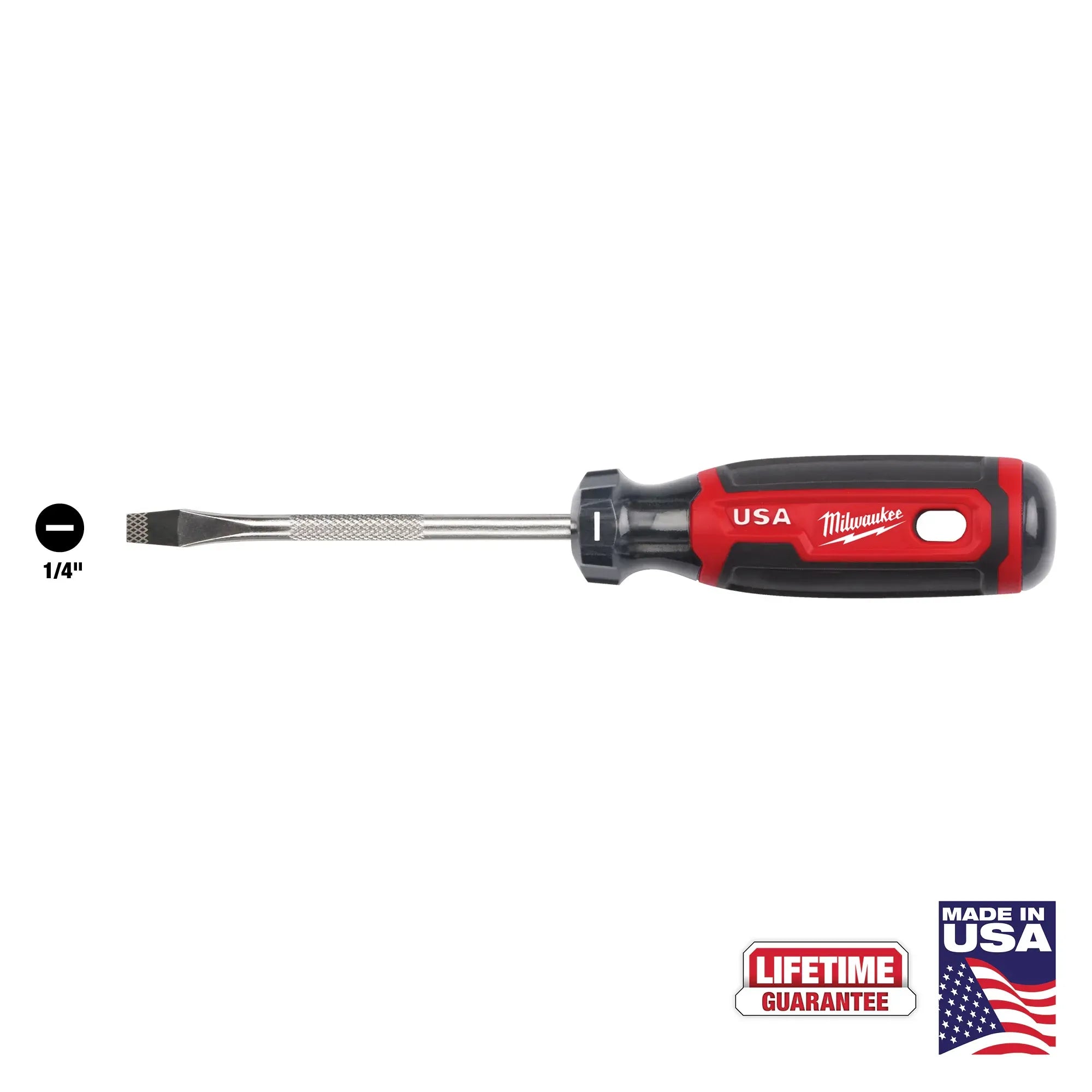 Milwaukee Tool, MILWAUKEE 1/4" Slotted 4" Cushion Grip Screwdriver