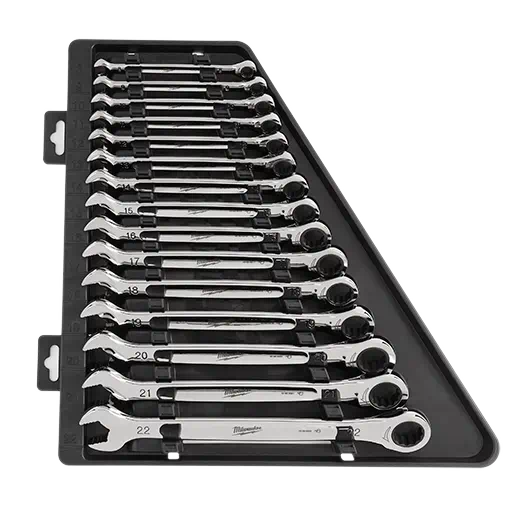 Milwaukee Tool, MILWAUKEE 15 PC. Ratcheting Combination Wrench Set - Metric