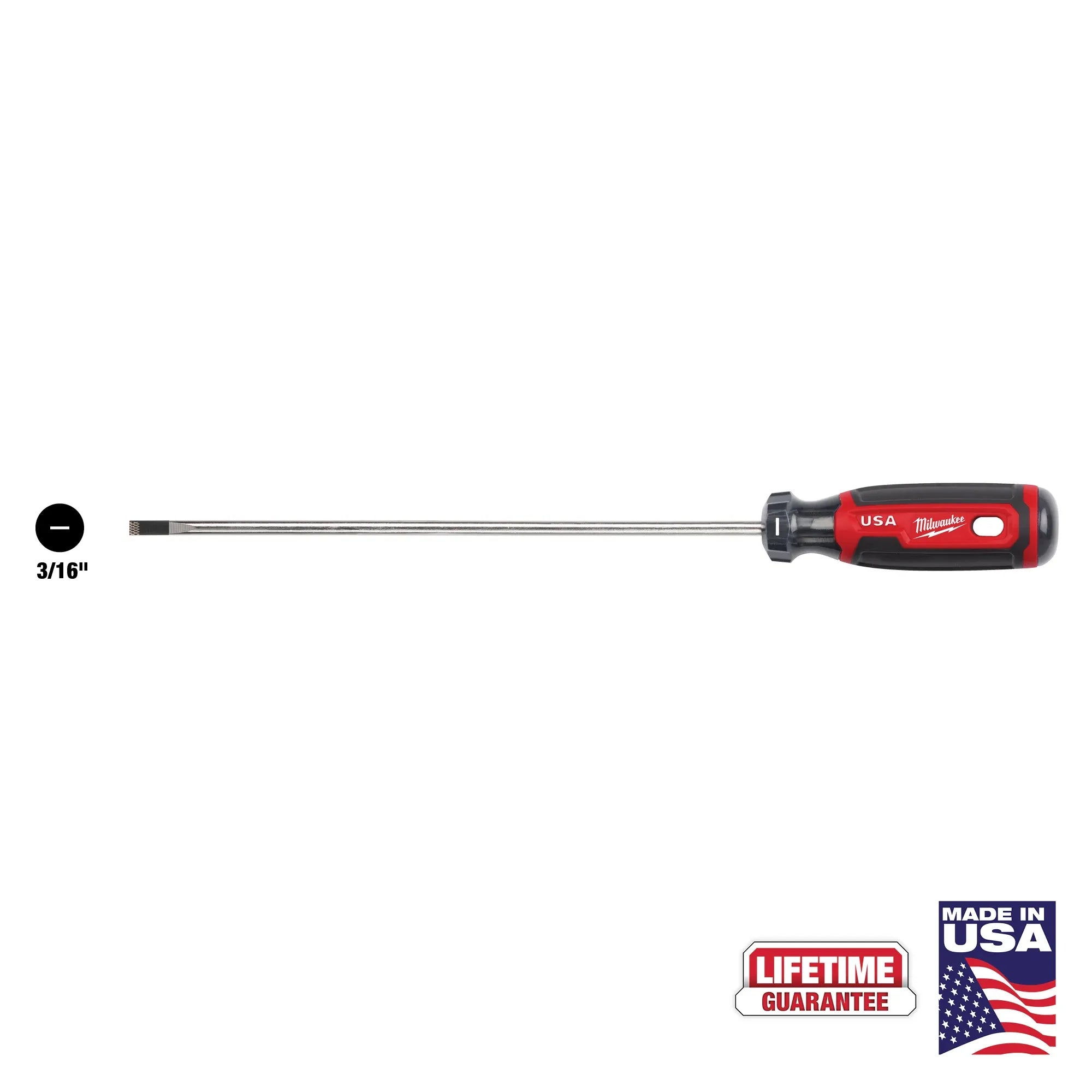 Milwaukee Tool, MILWAUKEE 3/16" Cabinet 8" Cushion Grip Screwdriver