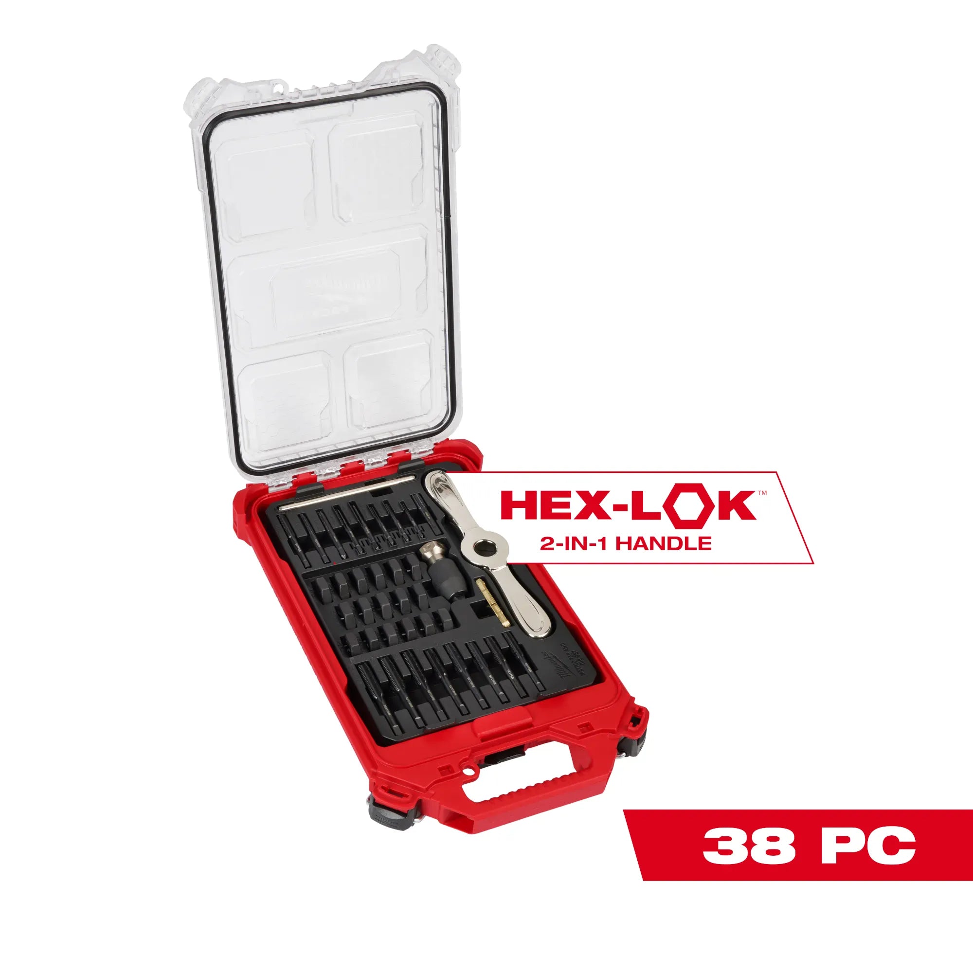 Milwaukee Tool, MILWAUKEE 38 PC. Tap & Die PACKOUT™ Set w/ HEX-LOK™ 2-IN-1 Handle - Metric