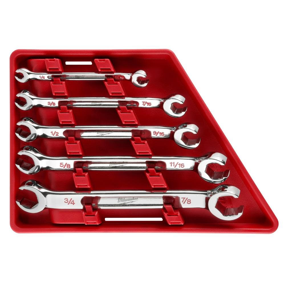 Milwaukee Tool, MILWAUKEE 5 PC. Double End Flare Nut Wrench Set - SAE