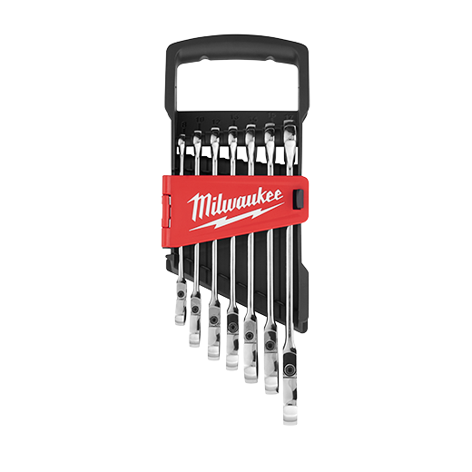 Milwaukee Tool, MILWAUKEE 7 PC. Flex Head Ratcheting Combination Wrench - Metric