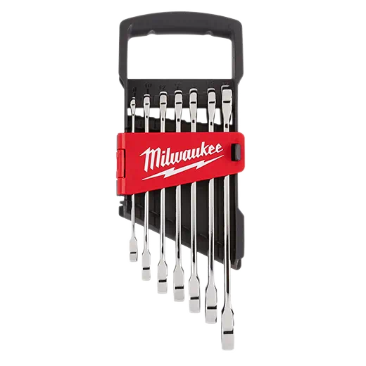 Milwaukee Tool, MILWAUKEE 7 PC. Ratcheting Combination Wrench Set - Metric