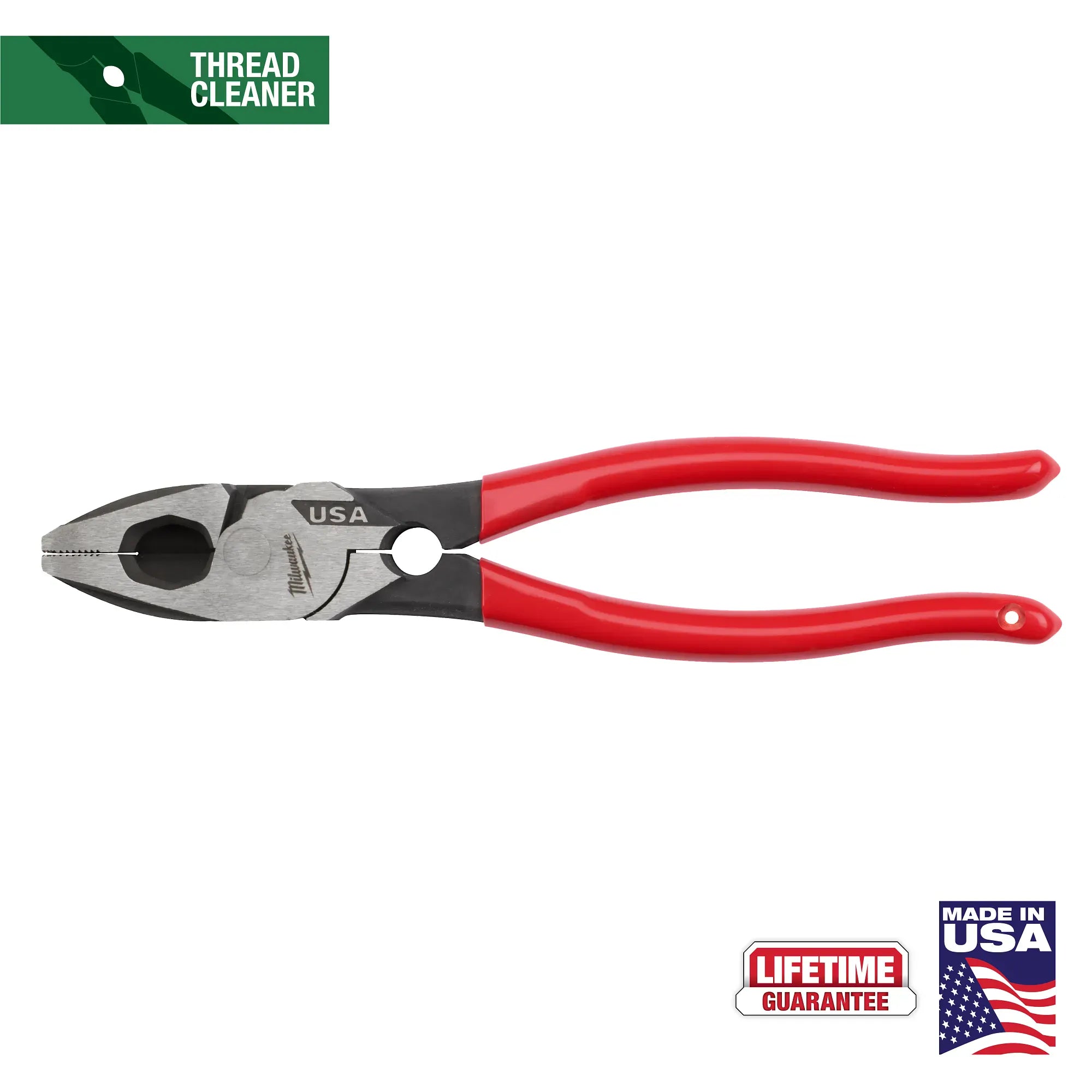 Milwaukee Tool, MILWAUKEE 9" Dipped Lineman's Pliers w/ Thread Cleaner