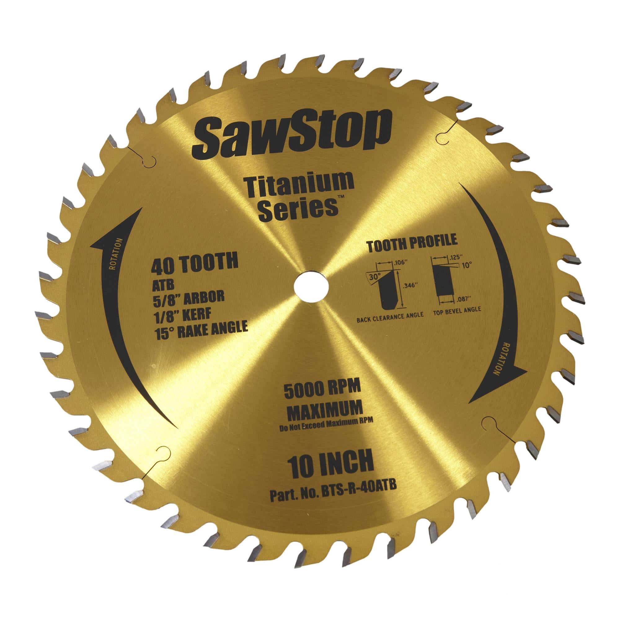 SawStop, SAWSTOP Titanium Series 10" 40-Tooth Blade