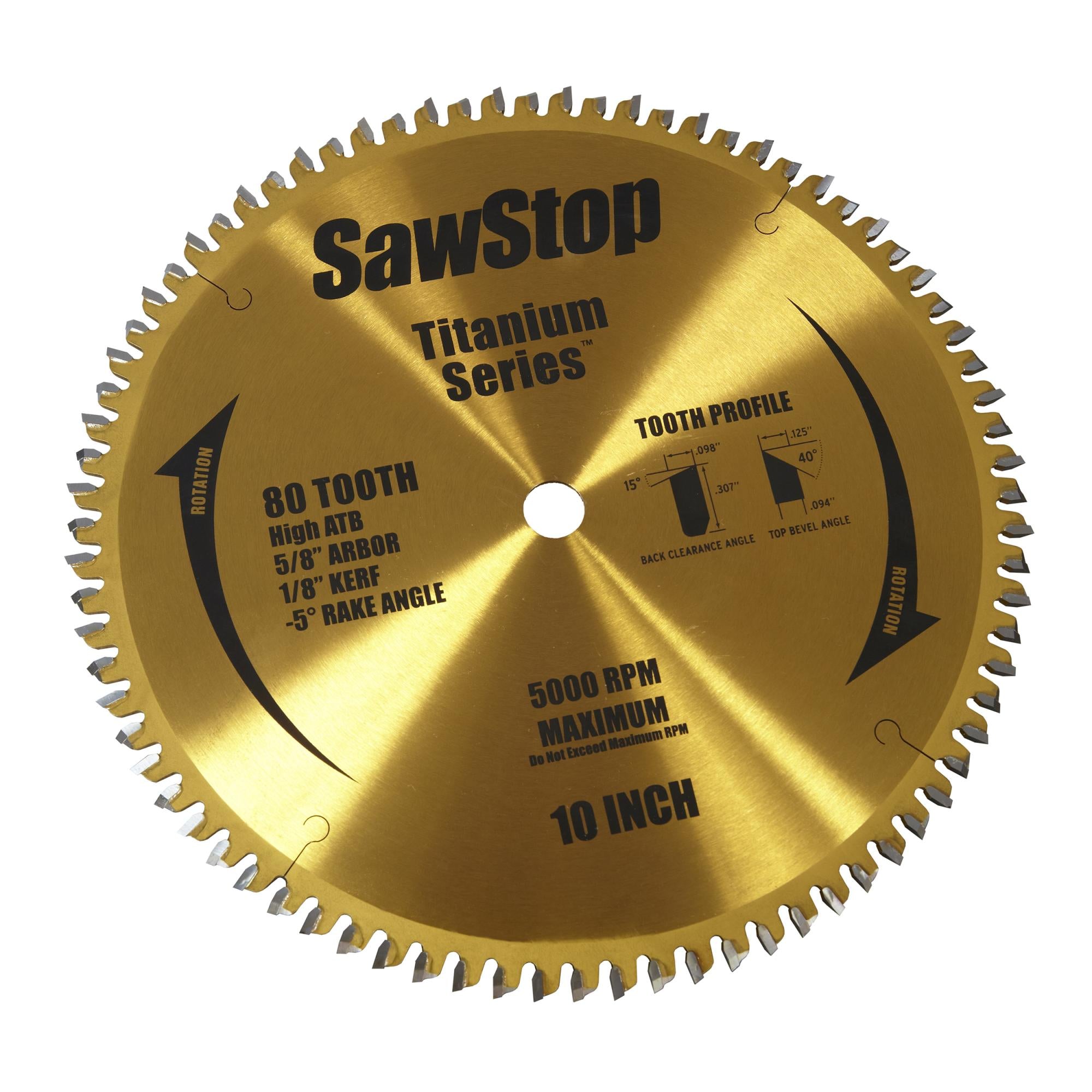 SawStop, SAWSTOP Titanium Series 10" 80-Tooth Blade