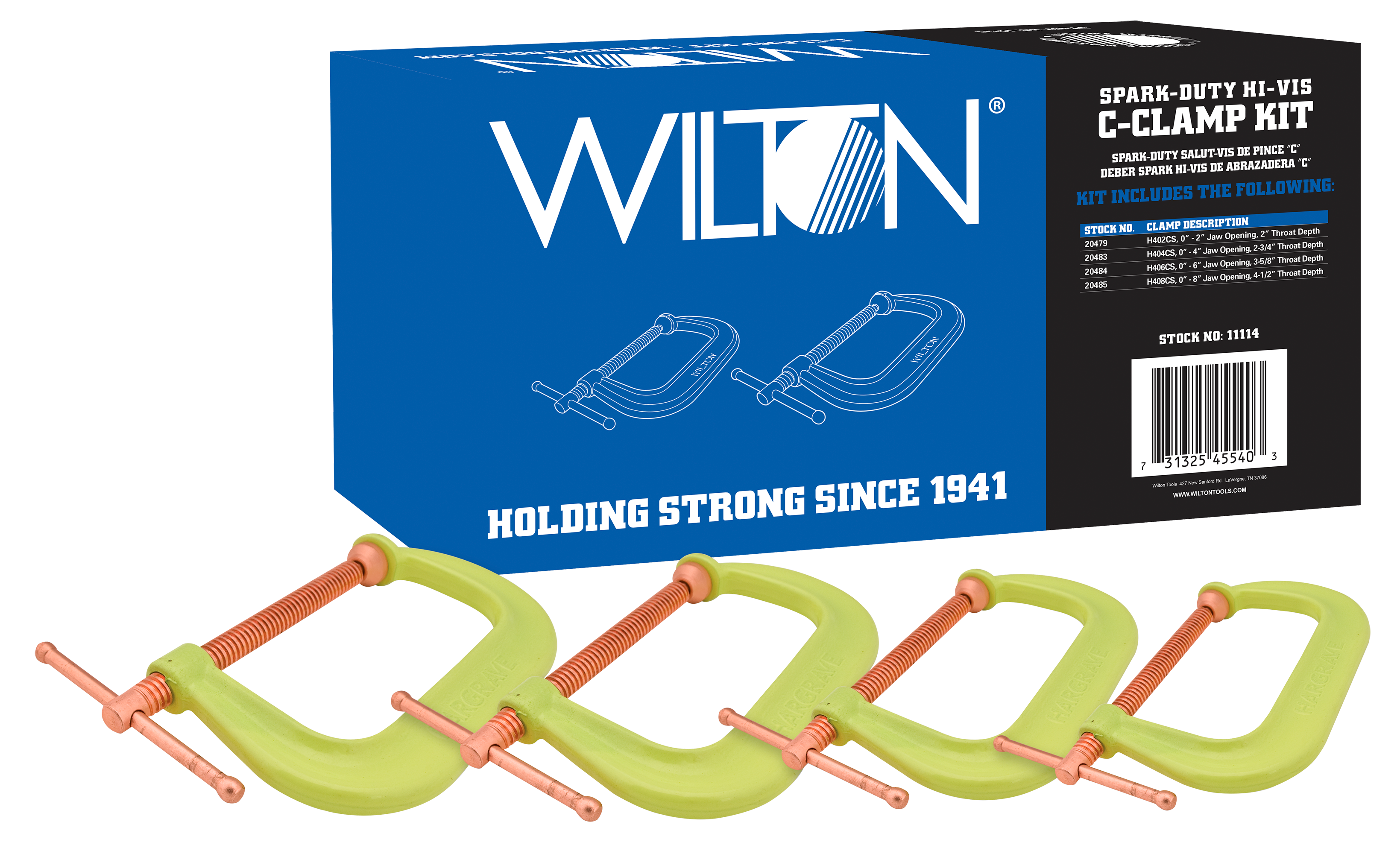 Wilton, WILTON Spark Duty 400CS Hi-Vis C-Clamp Kit